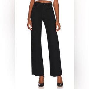 SLVRLAKE Grace Wide-Leg Denim Jeans High Waisted Jet Black